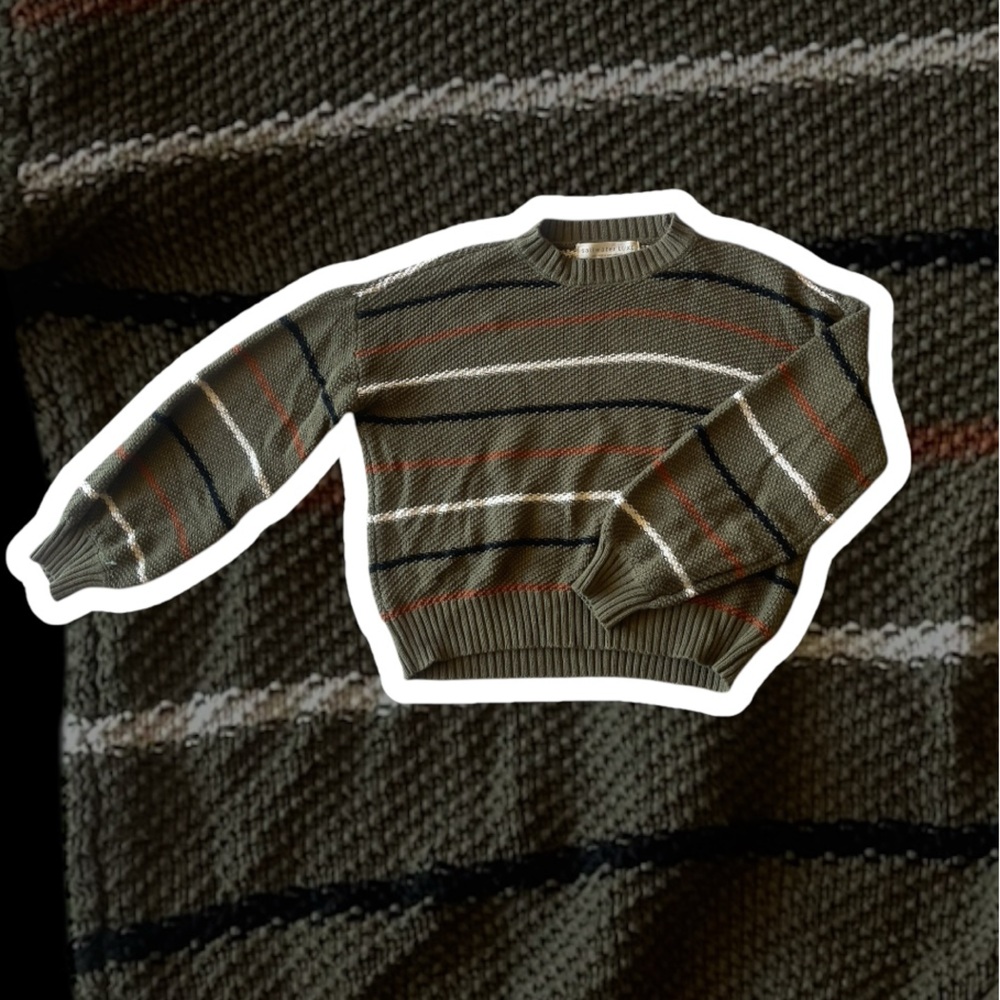 Striped Olive Green Sweater